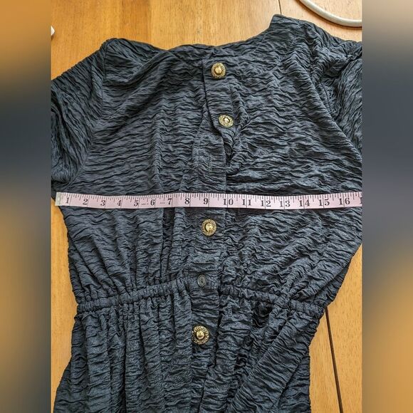 Saks Fifth Avenue Black Gold Button Jumpsuit Size Medium - Picture 3 of 8